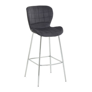Warton Grey Velvet Bar Chair