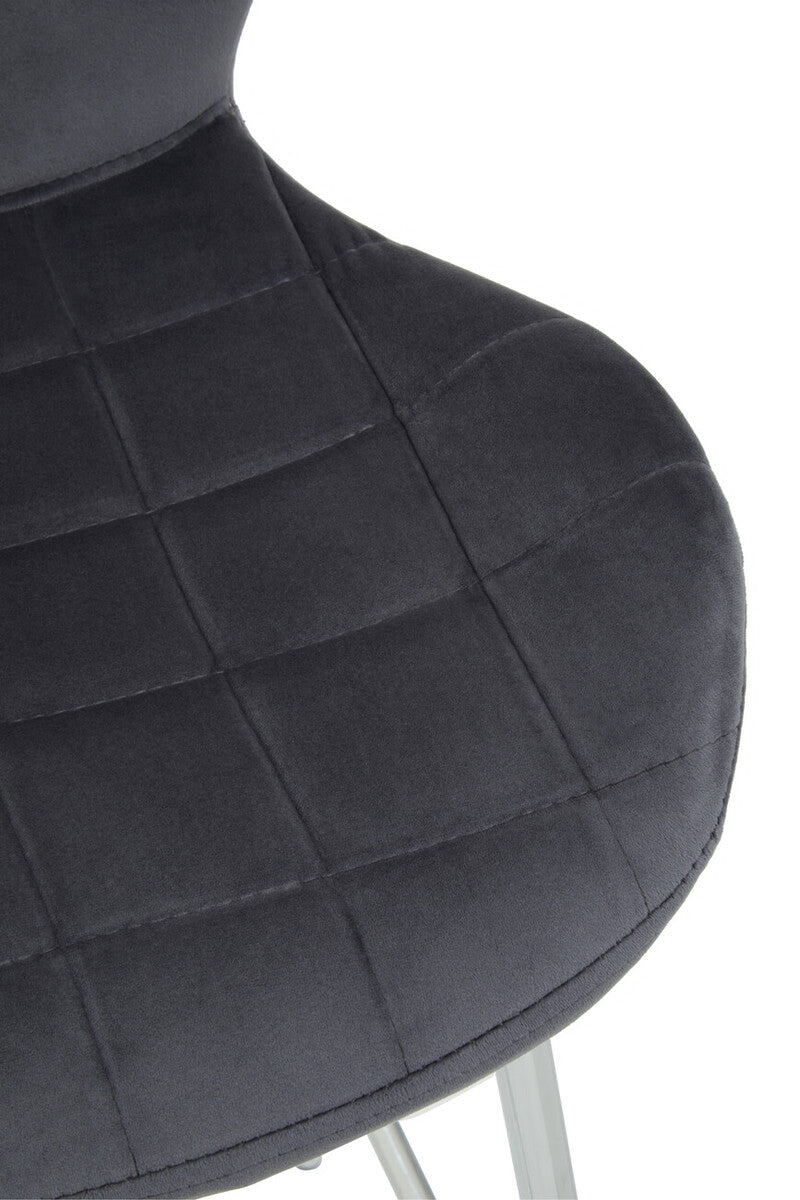 Warton Grey Velvet Bar Chair