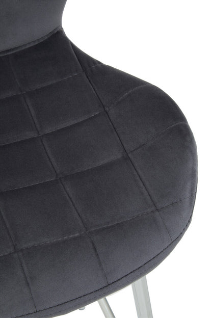 Warton Grey Velvet Bar Chair