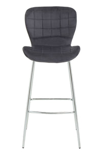 Warton Grey Velvet Bar Chair