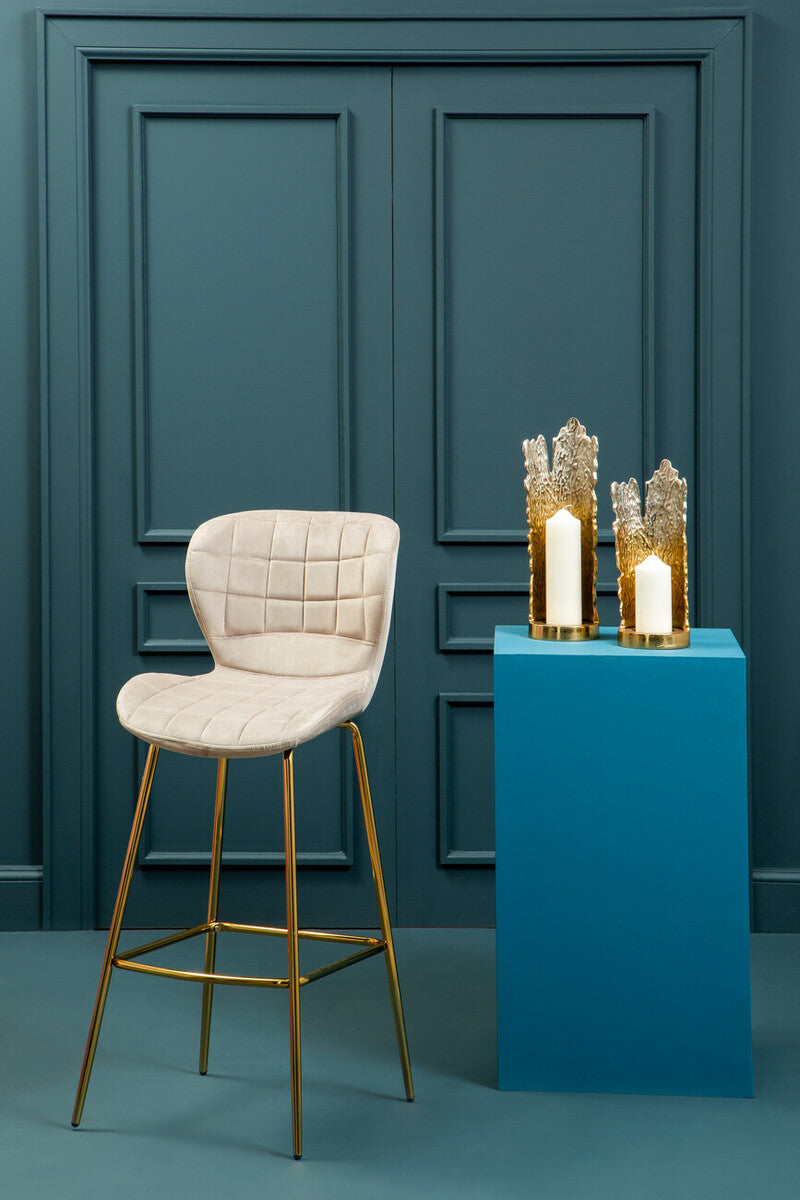 Warton Mink Velvet Bar Chair