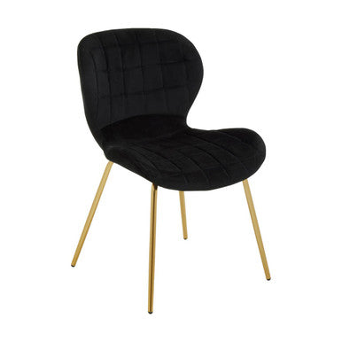 Warton Black Velvet Dining Chair