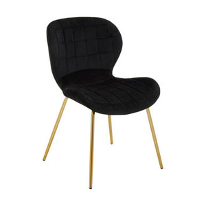 Warton Black Velvet Dining Chair