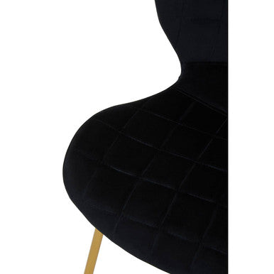 Warton Black Velvet Dining Chair