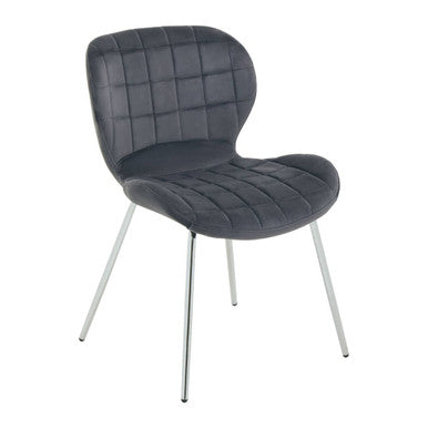 Warton Grey Velvet Dining Chair