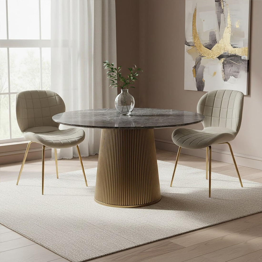 Warton Mink Velvet Dining Chair