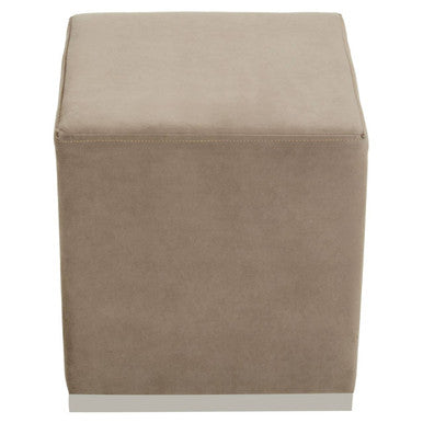 Hagen Mink And Silver Square Stool