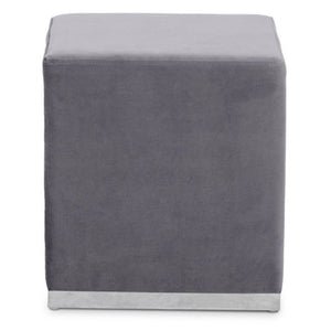 Hagen Grey And Silver Square Stool