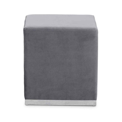 Hagen Grey And Silver Square Stool
