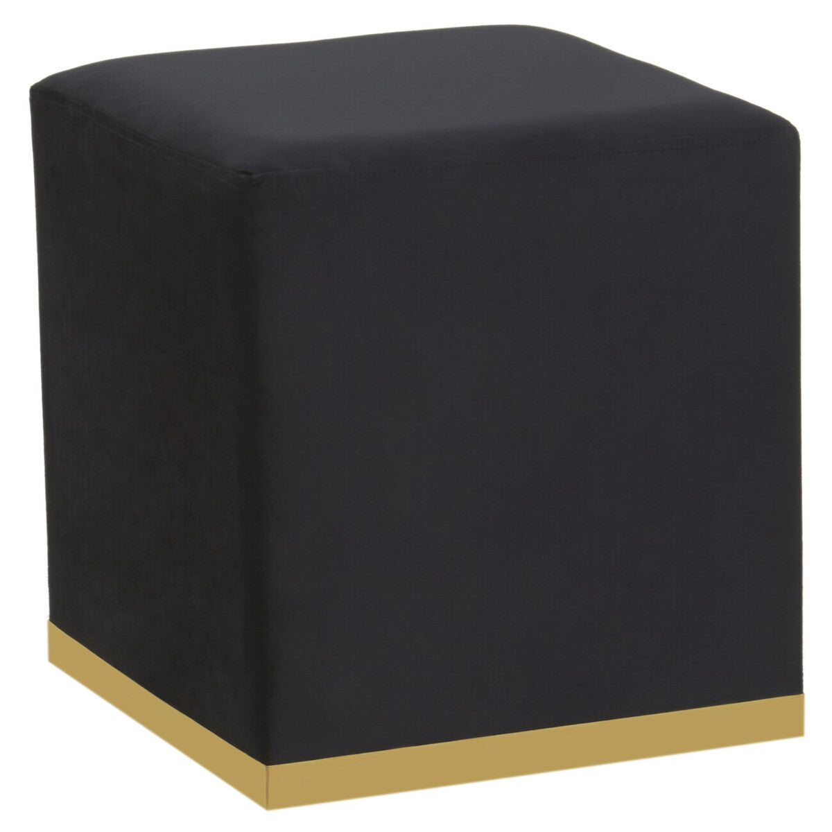 Hagen Black And Gold Square Stool