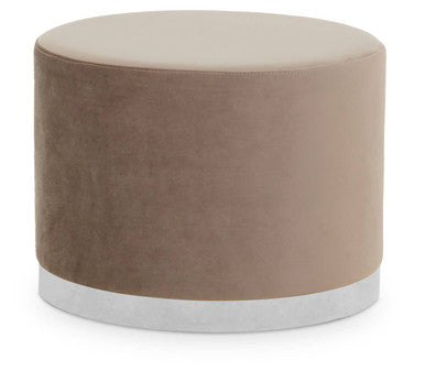 Hagen Mink And Silver Round Stool