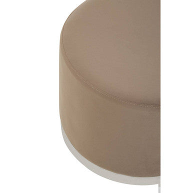 Hagen Mink And Silver Round Stool