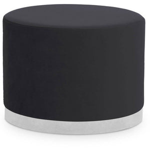 Hagen Black Velvet Round Stool