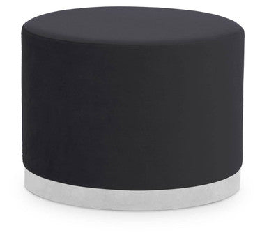 Hagen Black And Silver Round Stool