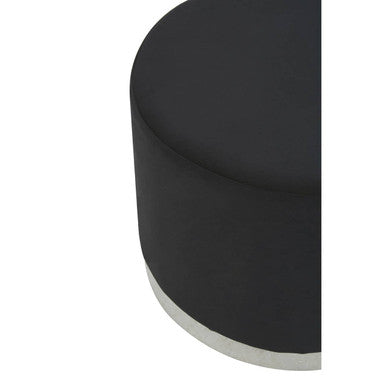Hagen Black And Silver Round Stool