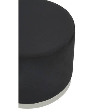 Hagen Black And Silver Round Stool