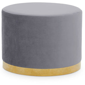 Hagen Grey Velvet Round Stool