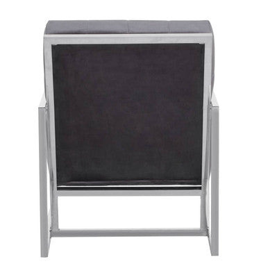 Hana Grey Velvet Chair with Stainless Steel Frame - Image 5