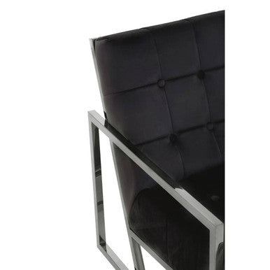 Hana Black Velvet Chair with Stainless Steel Frame - Image 6