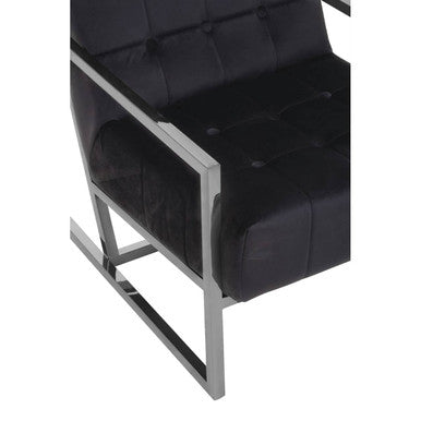 Hana Black Velvet Chair with Stainless Steel Frame - Image 7