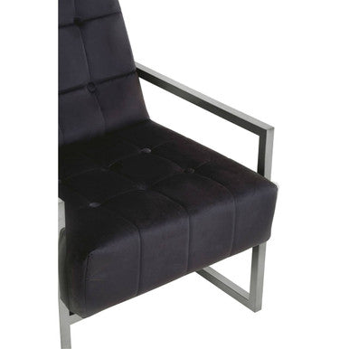 Hana Black Velvet Chair with Stainless Steel Frame - Image 9