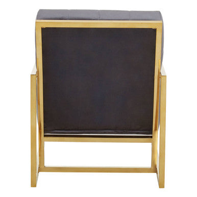 Hana Grey Velvet Chair With Gold Frame - Image 4