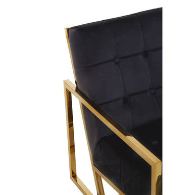 Hana Black Velvet Chair With Gold Frame - Image 6