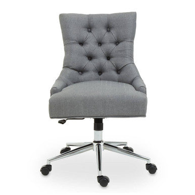 Anita Grey Fabric And Chrome Finish Base Home Office Chair