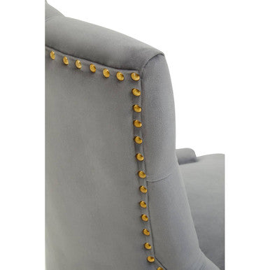 Anita Grey Velvet and Gold Base Home Office Chair