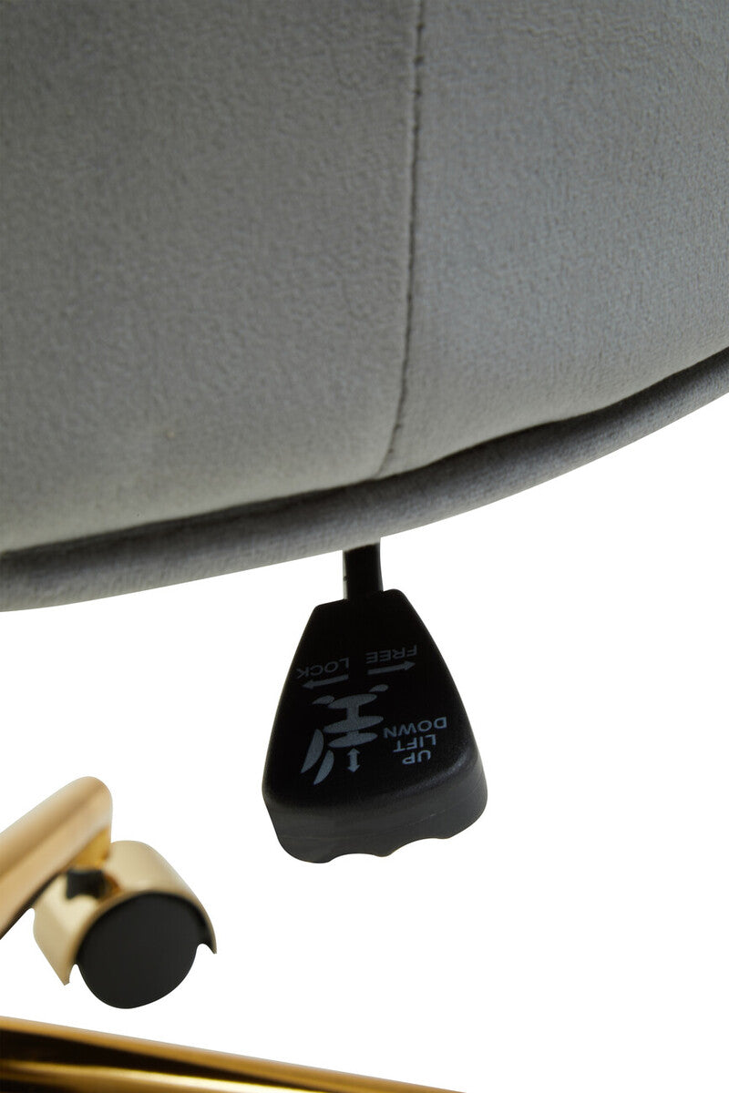 Anita Grey Velvet and Gold Base Home Office Chair