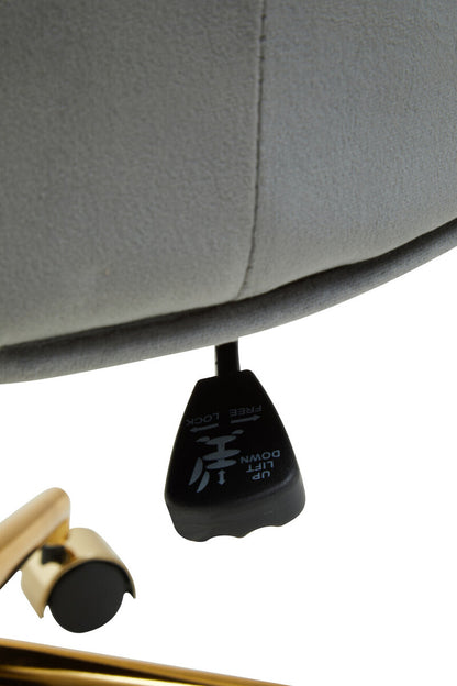 Anita Grey Velvet and Gold Base Home Office Chair