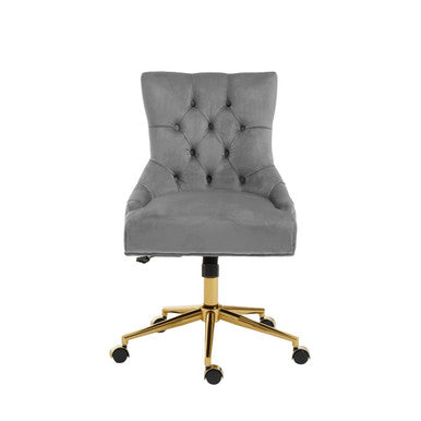 Anita Grey Velvet and Gold Base Home Office Chair