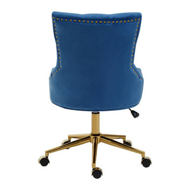 Anita Blue Velvet and Gold Base Home Office Chair