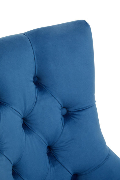 Anita Blue Velvet and Gold Base Home Office Chair