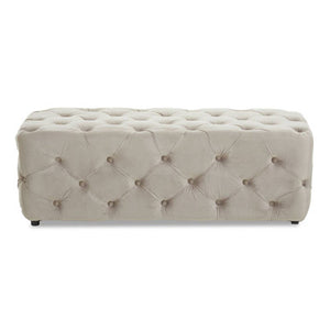 Alea Mink Velvet Button Tufted Bench