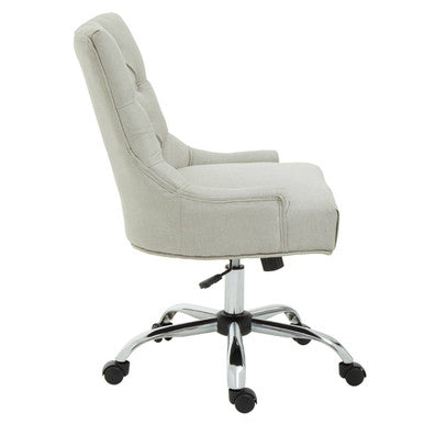 Anita Natural Fabric and Chrome Base Home Office Chair