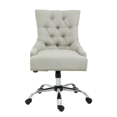 Anita Natural Fabric and Chrome Base Home Office Chair
