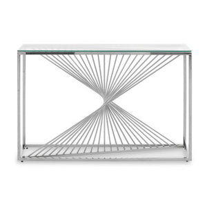 Amella Console Table With Silver Finish Frame