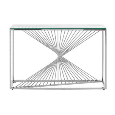Amella Console Table With Silver Finish Frame