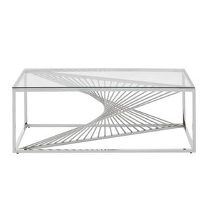 Amella Coffee Table With Silver Finish Frame