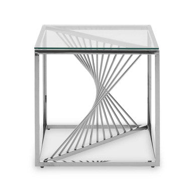 Amella End Table With Silver Frame