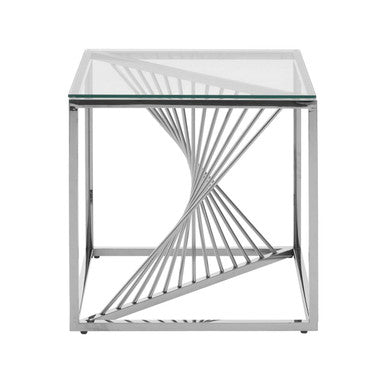Amella End Table With Silver Frame