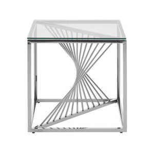 Amella End Table With Silver Frame