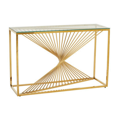 Amella Console Table With Gold Finish Frame