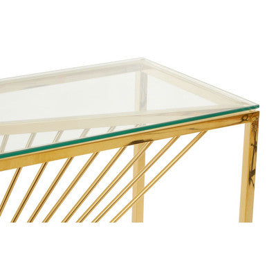 Amella Console Table With Gold Finish Frame