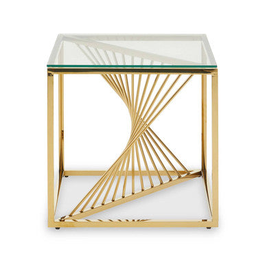 Amella End Table With Gold Finish Frame