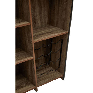 Presley Bar And Grey Velvet Stools Set