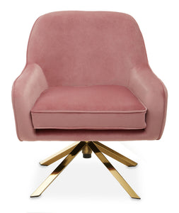 Avery Pink Velvet Swivel Chair