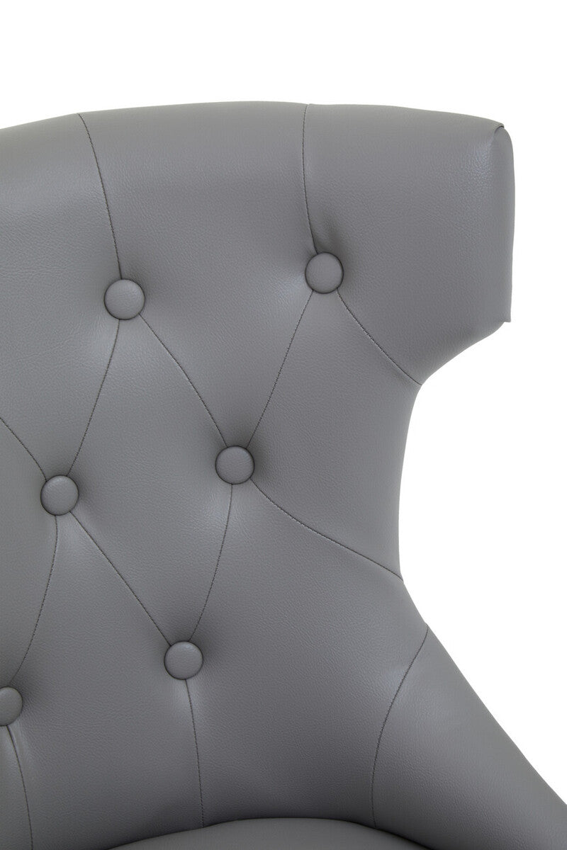Walson Grey Leather Effect Home Office Chair