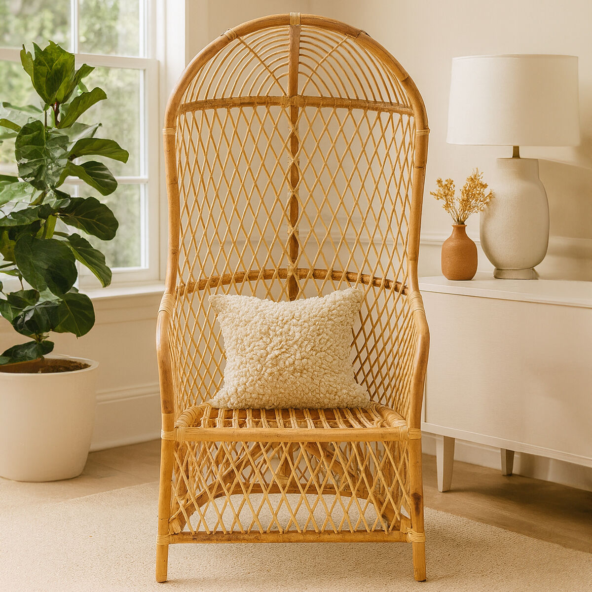 Manado High Back Natural Rattan Chair